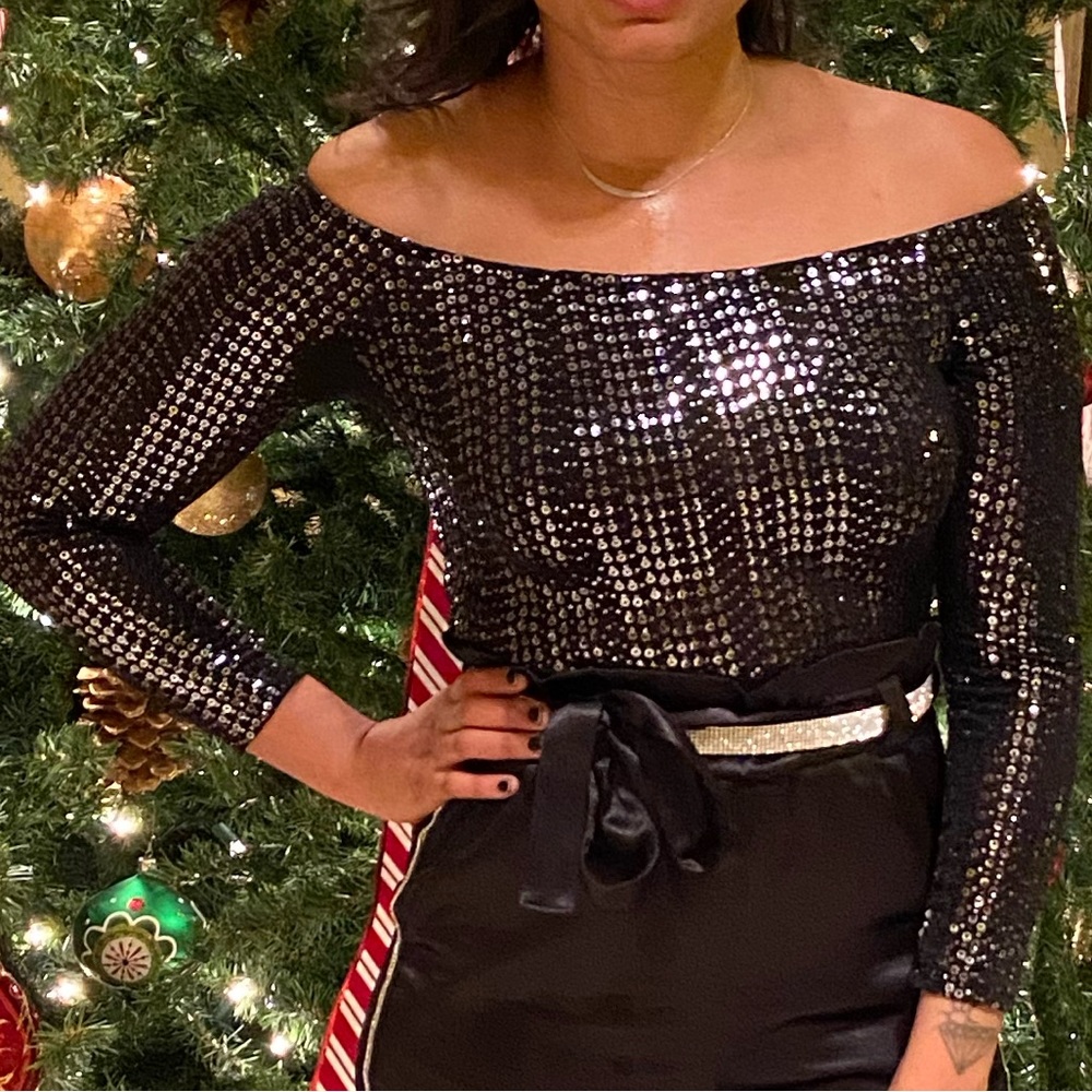 Leith Off the shoulder Sequin Bodysuit